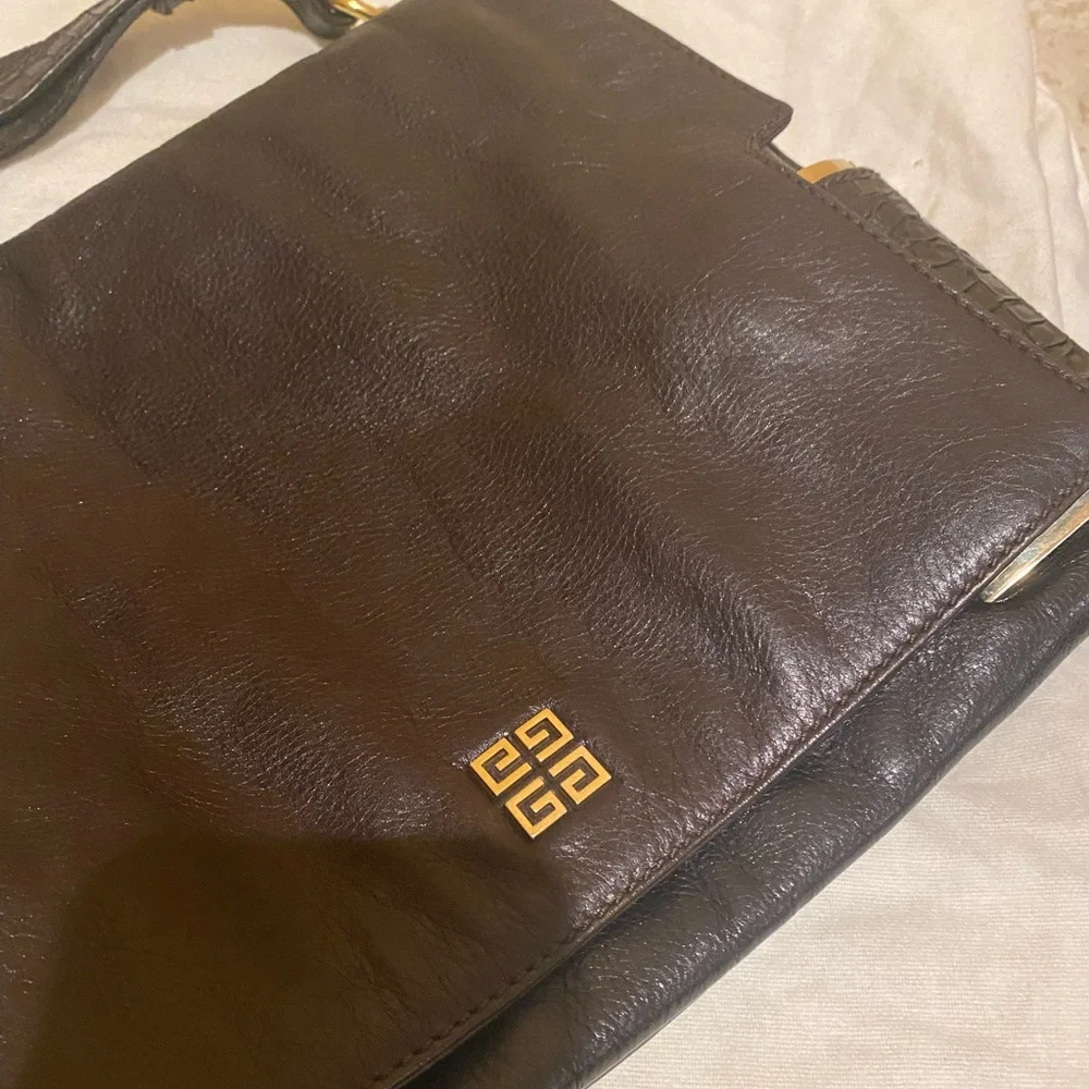 Givenchy brown leather alligator hand bag - Picture 6 of 9